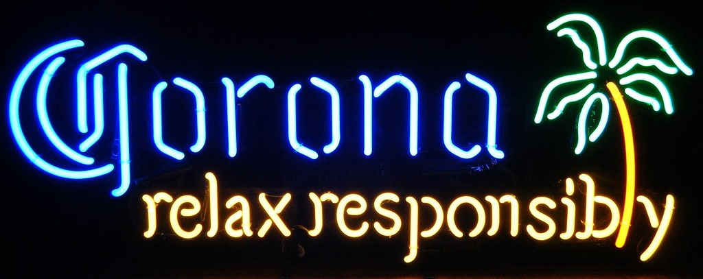 Corona Relax Responsibly Neon Sign